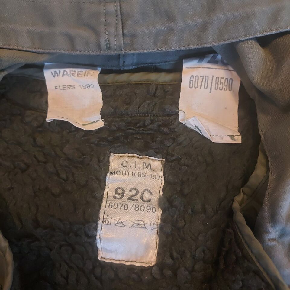 (1960-1980) Haki Renk Fransız Ordusu M-64 Parka Miflonlu Unisex (M-L Beden)
