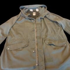 (1960-1980) Haki Renk Fransız Ordusu M-64 Parka Miflonlu Unisex (M-L Beden)