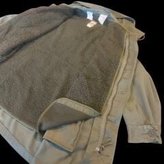 (1960-1980) Haki Renk Fransız Ordusu M-64 Parka Miflonlu Unisex (M-L Beden)