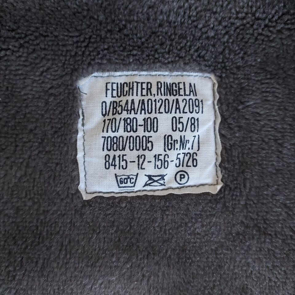 1981 Batı Almanya Ordusu Parka İçliği Unisex (M-L Beden)