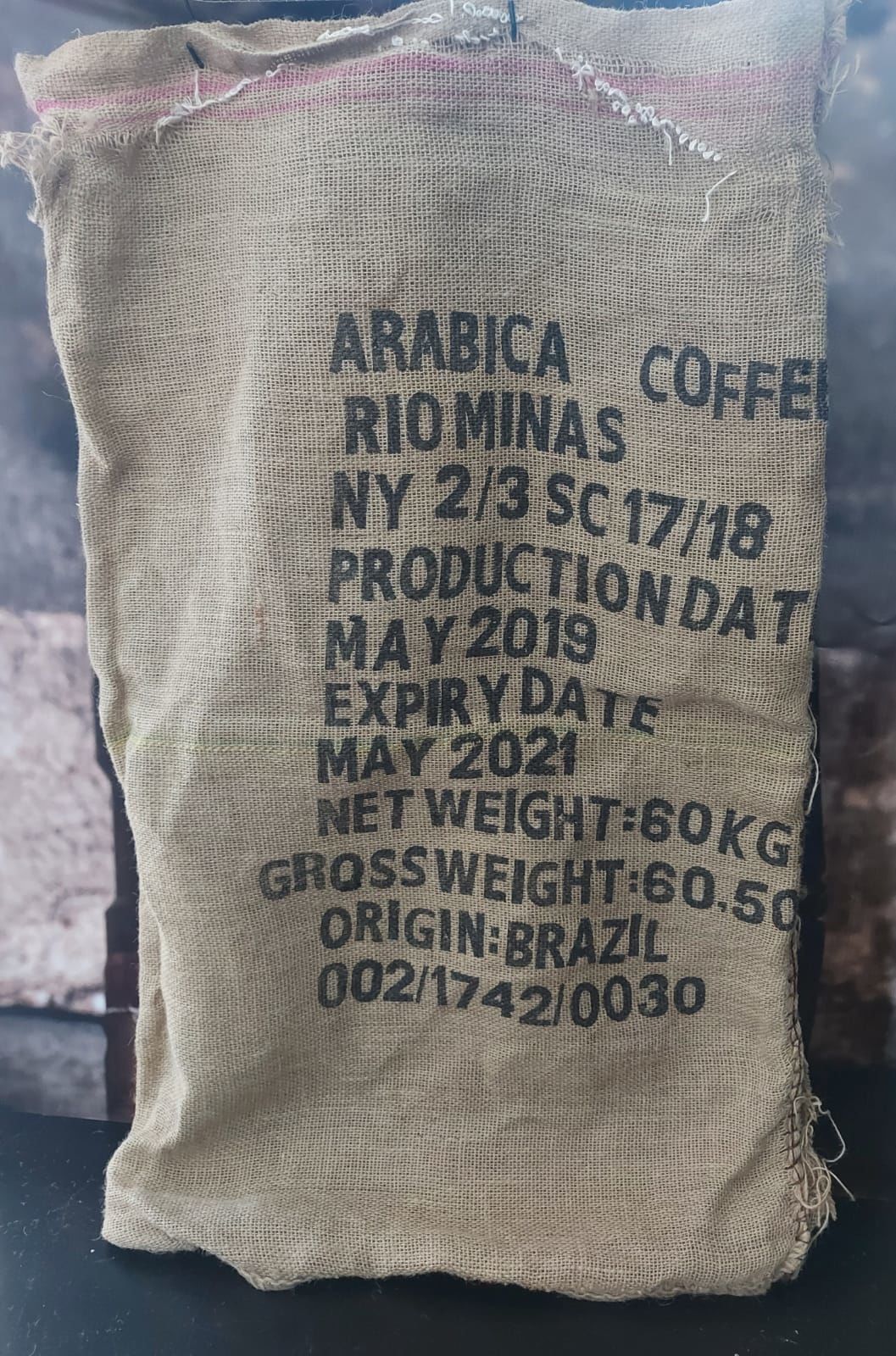 95x60 cm. Dekoratif Jüt Kahve Çuvalı Model-2