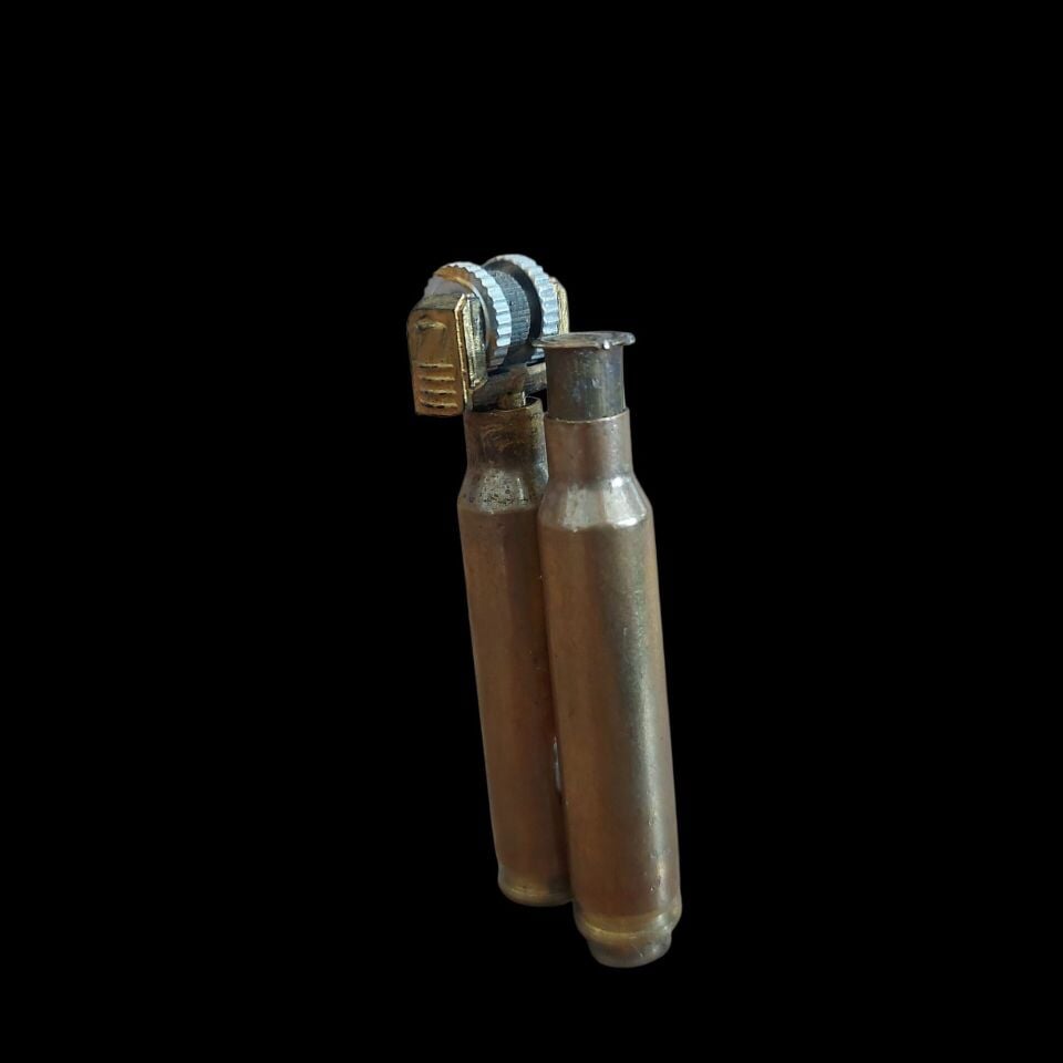 5.56x45mm. Pirinç Kovan Malzeme Benzinli Çakmak Modeli (Çalışır Durumda)