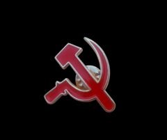 3x3 cm. Metal Hammer&Sickle (Orak&Çekiç) Rozet Klipsli