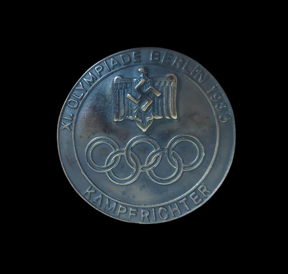 4.5 cm. Çap 1936 Berlin Olimpiyatları  (XI.Oliympiade Berlin 1936) Hakem Yaka Rozeti