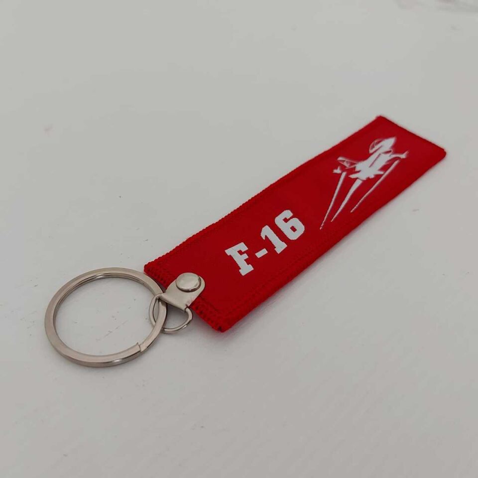 F-16 Kırmızı Bez Anahtarlık Model-3