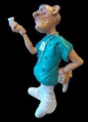 15 cm. Karikatürize Diş Hekimi Biblo (Polyester Malzeme)