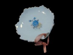 10x10 cm. Yaprak Formunda Vintage 2 Adet Porselen İkramlık