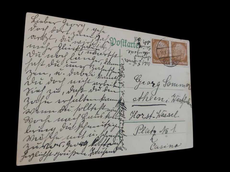 1936 Ww2 Dönemi Alman Postadan Geçmiş Kartpostal