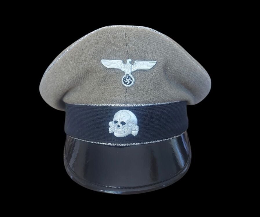 Ww2 Dönemi Alman Schutzstaffel Subay Schirmmütze (Kasket) Şapka Unisex (55-59 Numara)
