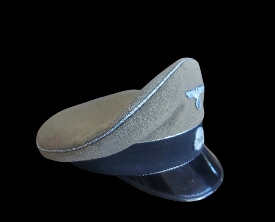 Ww2 Dönemi Alman Schutzstaffel Subay Schirmmütze (Kasket) Şapka Unisex (55-59 Numara)