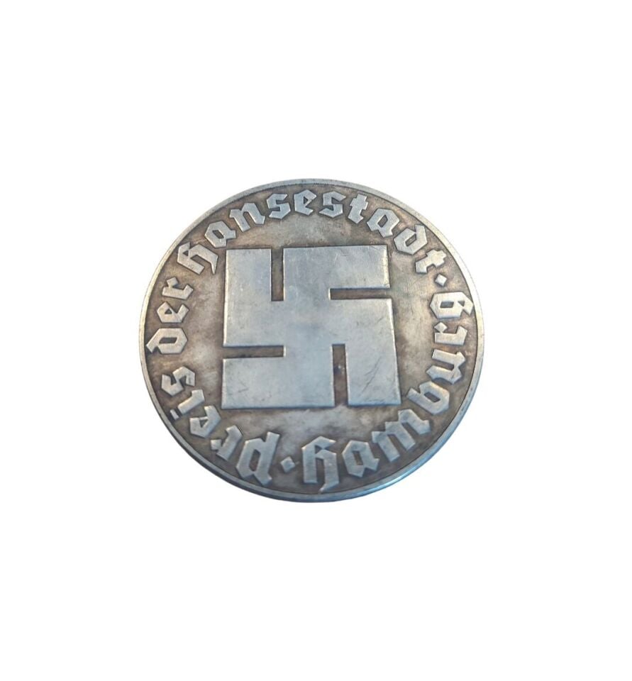 4.5 cm. Çap Ww2 Alman (Üçüncü Reich) Dönemi Hamburg Şehir Ödül Madalyası