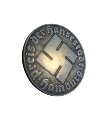 4.5 cm. Çap Ww2 Alman (Üçüncü Reich) Dönemi Hamburg Şehir Ödül Madalyası