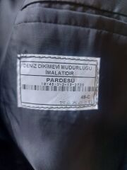 Deniz Kuvvetleri Komutanlığı  Pardesü Siyah Renk(Trençkot) Sıfır Ürün (48C-M Beden)