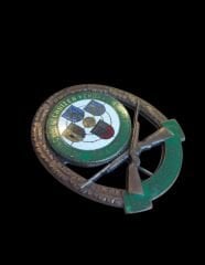 4.5x5.5 cm. 1950'ler Batı Almanya Hessen Atıcılık Başarı Nişanı Metal
