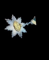 4x4 cm. 1976 Almanya Kıdemli Şövalye Atıcılık Nişanı/Madalyası Metal (Emaye Askı Aparatlı)