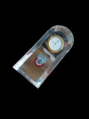 6x11.5 cm. Kristal Cam Jnd. Amblemli Masa Üstü Saat Modeli