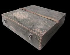 43x43x11 cm. 1988 Sovyet Ahşap Mühimmat Sandık Haki Renk