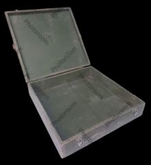 43x43x11 cm. 1988 Sovyet Ahşap Mühimmat Sandık Haki Renk