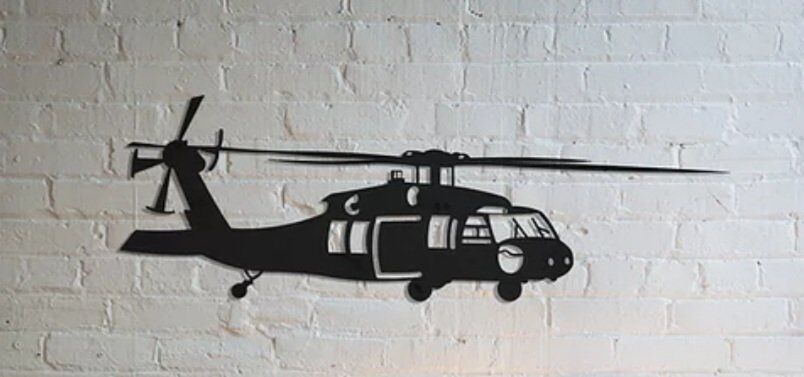 Metal Helikopter Dekoratif 100x33 cm Model-1