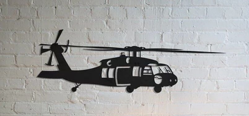 Metal Helikopter Dekoratif 85x28cm Model-2