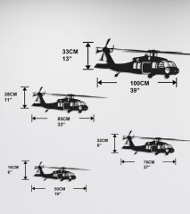 Metal Helikopter Dekoratif 70x22 cm Model-3