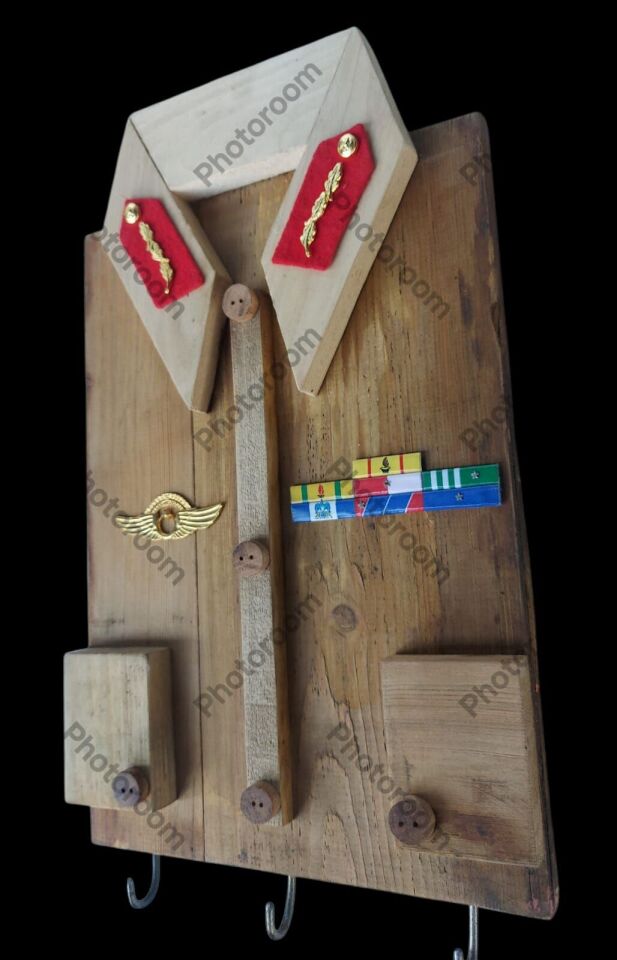 25x43 cm. Üniforma Formunda Ahşap Askılık Modeli
