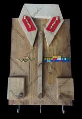 25x43 cm. Üniforma Formunda Ahşap Askılık Modeli