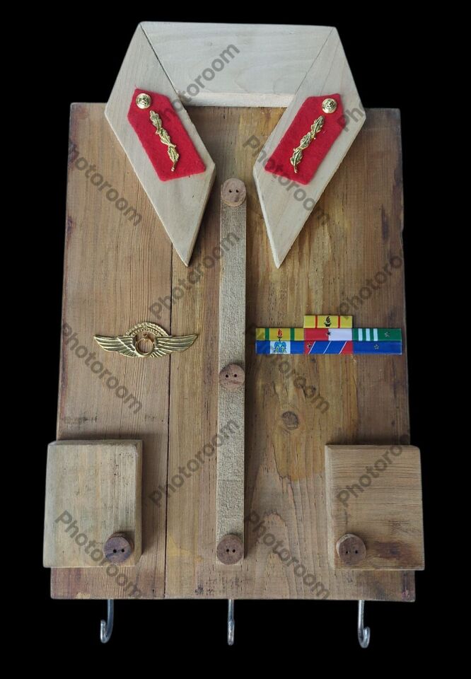 25x43 cm. Üniforma Formunda Ahşap Askılık Modeli