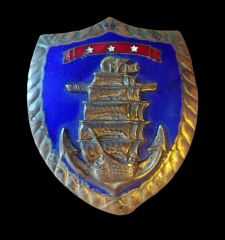 5x4.5 cm.1940-1950'ler Deniz Kuvvetleri Komutanlığı Metal Brove (Kabartma Pirinç )