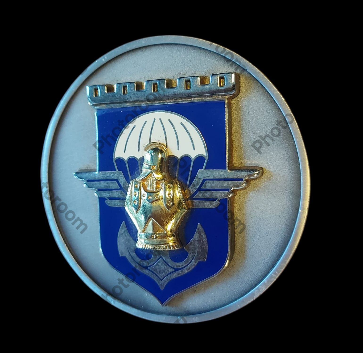 6,5 cm. Çap 17. Paraşüt  Mühendis Alayı Fransa Madalyon (Ağır Metal Malzeme)
