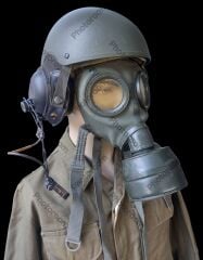 1988 ABD Ordusu DH-132 Muharebe Aracı Mürettebat Tank Kask+GM 30 Gaz Maskesi Filitreli