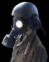 1988 ABD Ordusu DH-132 Muharebe Aracı Mürettebat Tank Kask+GM 30 Gaz Maskesi Filitreli