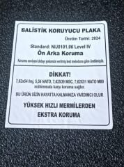 Balistik Koruyucu  Plaka (Level IV-Ön Arka Koruma) Sıfır Ürün