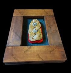 20x25x4 cm. Vintage Ahşap Duvar Çerçevesi Model-1 (Sb. Apoleti İle Birlikte)