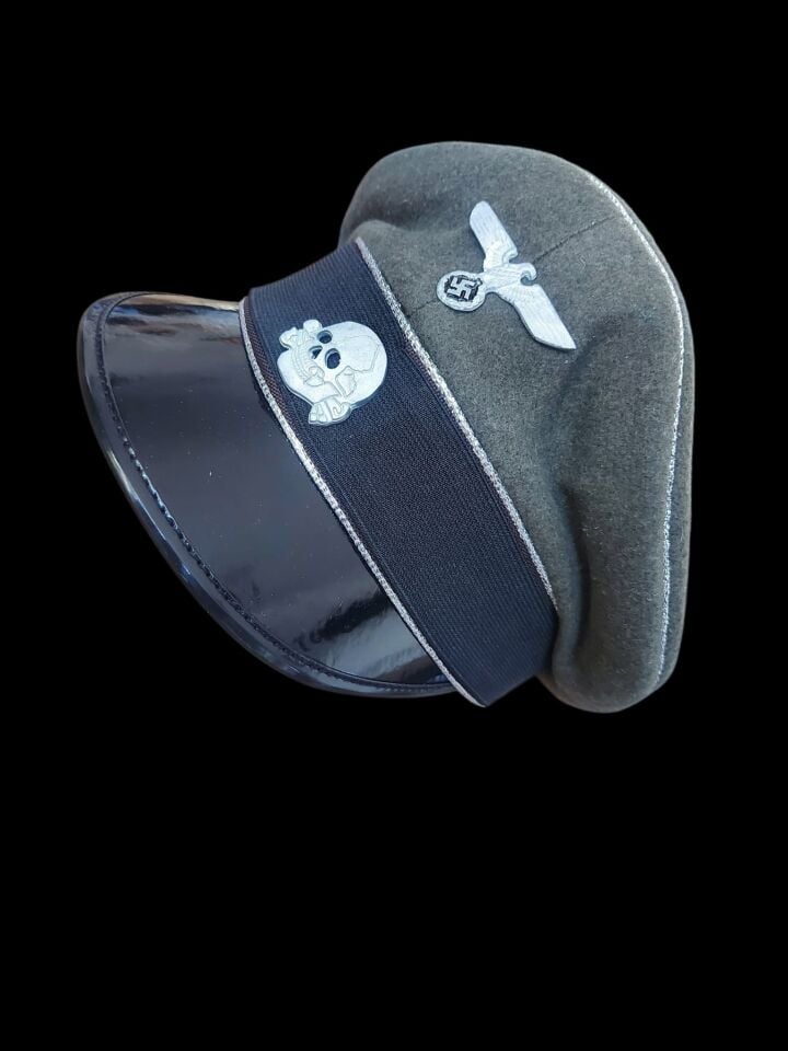 Ww2 Dönemi Alman Schutzstaffel Subay Schirmmütze  Haki Renk (Kasket) Şapka Unisex(55-59 Numara)