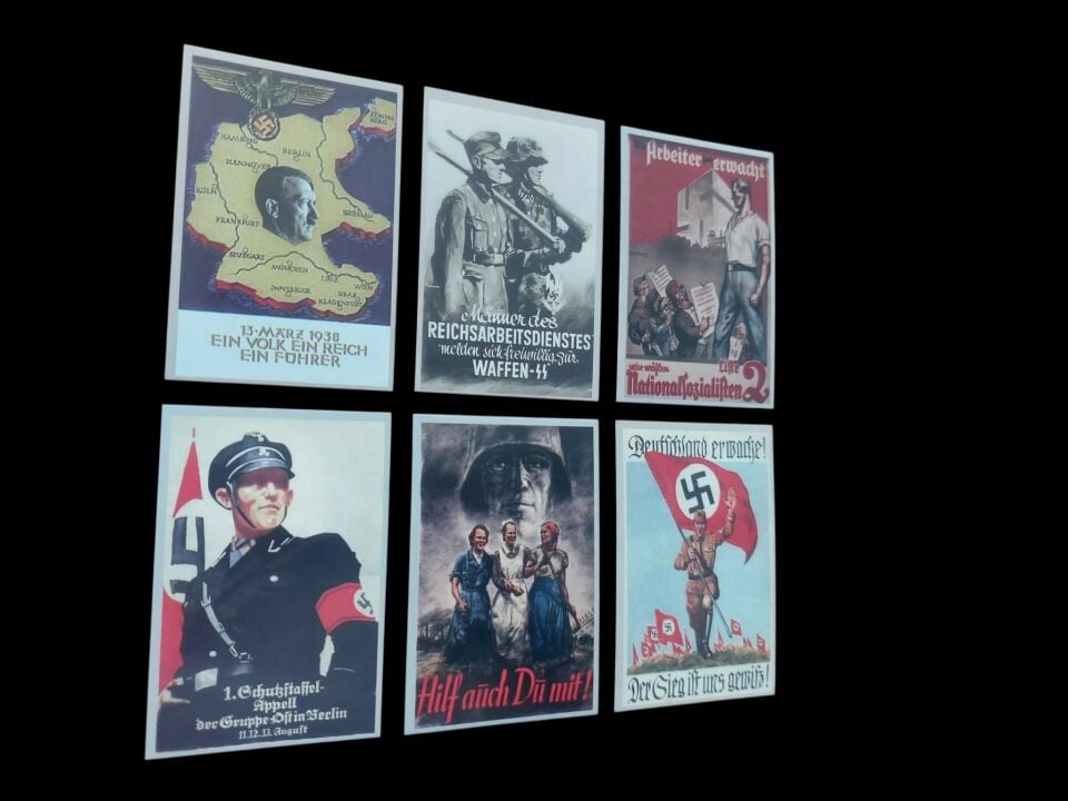 8.5x5.5 cm. Ww2 Propaganda Kartları-1 (6 adet)