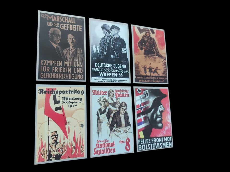 8.5x5.5 cm. Ww2 Alman Propaganda Kartları-2 (6 adet)
