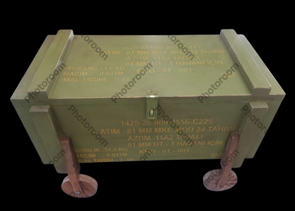 58x30x39 cm. Ahşap Sandık Modeli (4 Adet Hareketli Ahşap Tekerlekli)