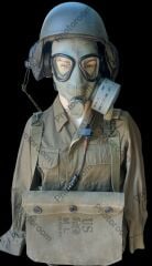 1952 US M9A1 Gaz Maskesi+60mm Filitre+Çanta ve US DH-132 Mürettebat Kask Kombini