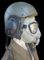 1952 US M9A1 Gaz Maskesi+60mm Filitre+Çanta ve US DH-132 Mürettebat Kask Kombini