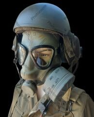 1952 US M9A1 Gaz Maskesi+60mm Filitre+Çanta ve US DH-132 Mürettebat Kask Kombini