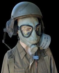 1952 US M9A1 Gaz Maskesi+60mm Filitre+Çanta ve US DH-132 Mürettebat Kask Kombini