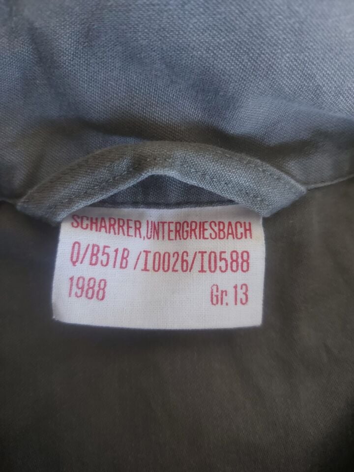 1988 Alman Haki Renk Bundeswehr Kara Kuv.(Heer) Tankçı Tulum (Uzun/Geniş L Beden)