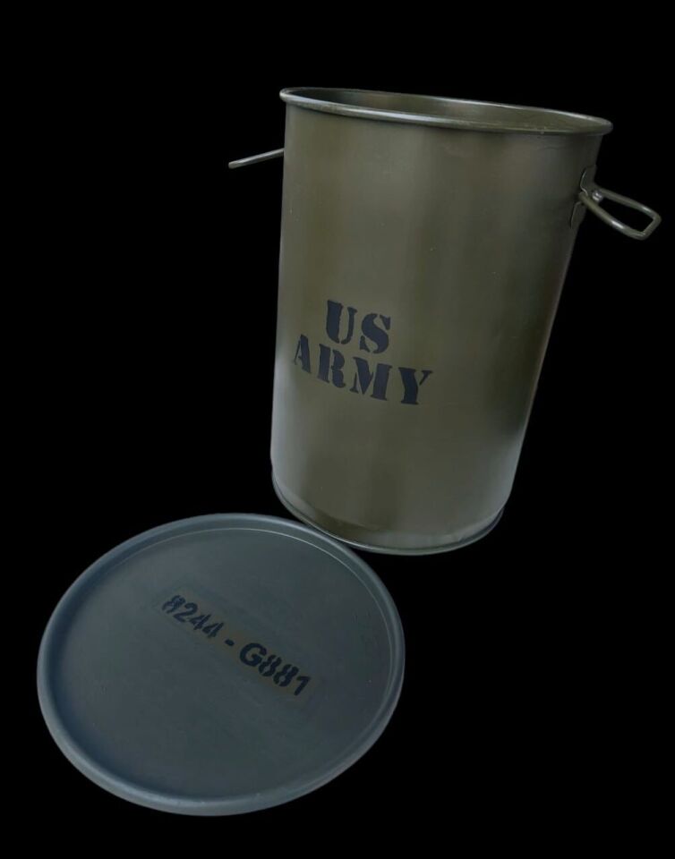 42x30 cm. Haki Renk US Metal Mini Varil