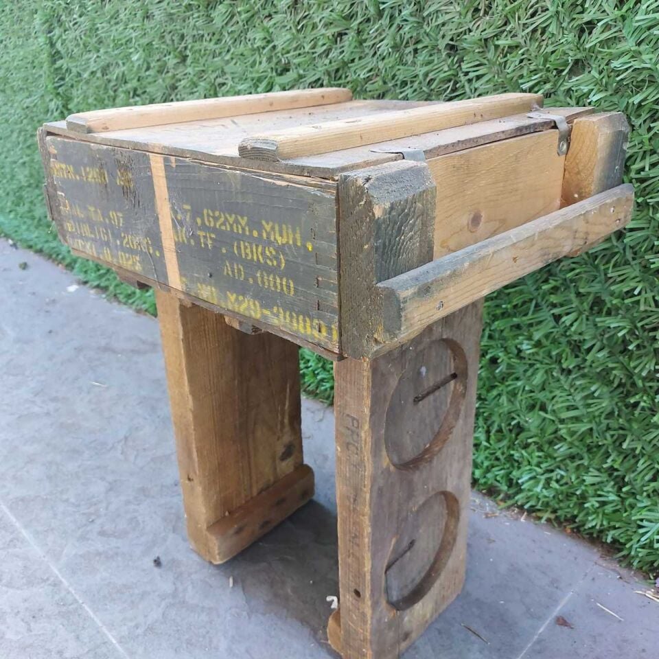 50x35x16 CM. Orjinal Ahşap Mühimmat Sandığı