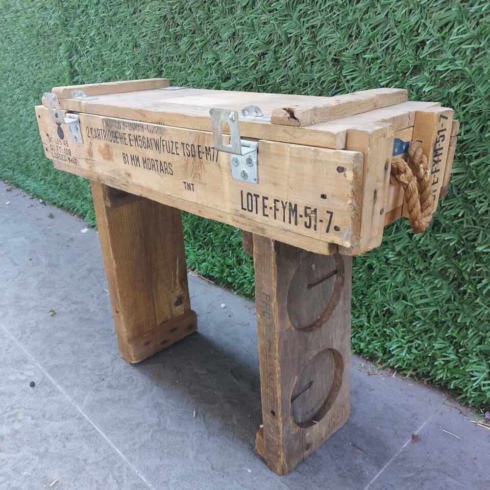 75x26x15 CM Orjinal Ahşap Mühimmat Sandığı