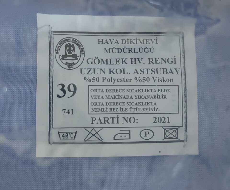 Hava Kuvvetleri Mavi Renk Uzun Kol Harici Astsb. Gömlek ( 39-M Beden)