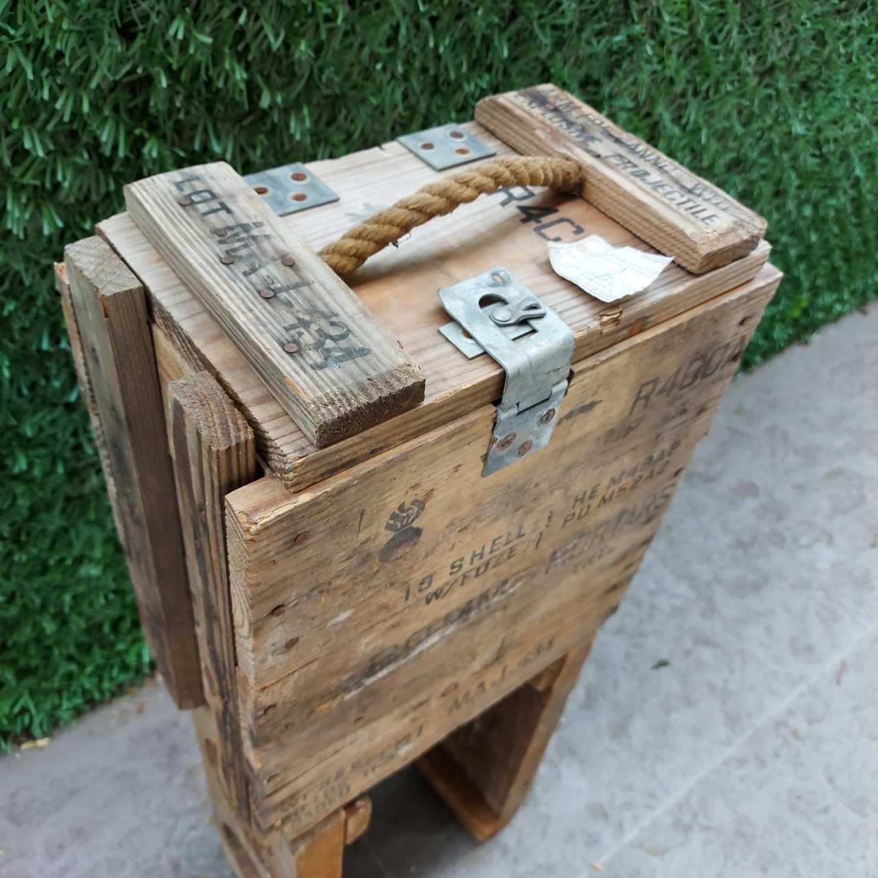 35x20x44 CM. Orjinal Ahşap Mühimmat Sandığı