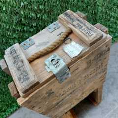 35x20x44 CM. Orjinal Ahşap Mühimmat Sandığı