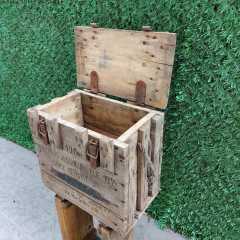 47x30x48 CM. Orjinal Ahşap Mühimmat Sandığı